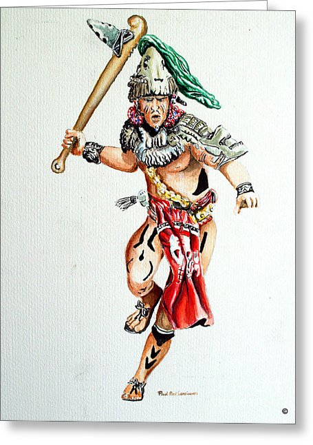 455x646 Mayan Warrior Painting - Mayan Warrior Drawing