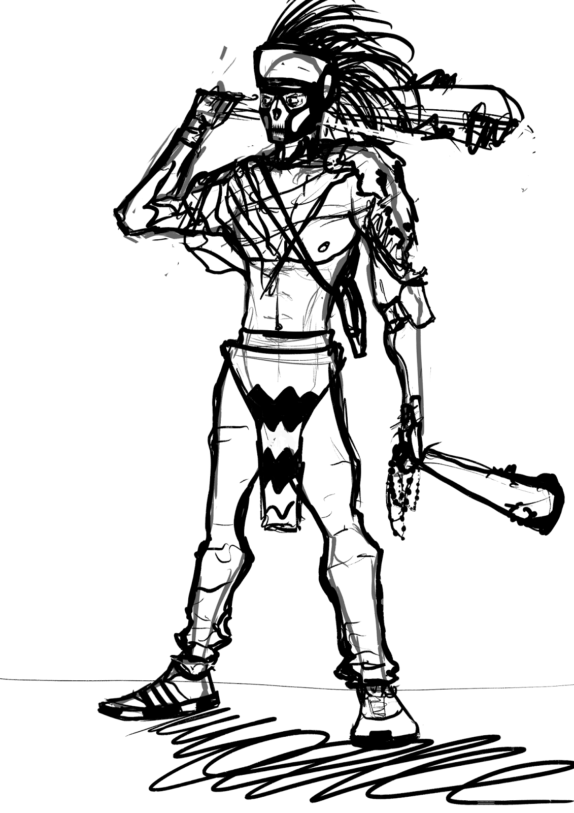 1131x1600 Brad King's Blog Justin's Character Class - Mayan Warrior Drawing