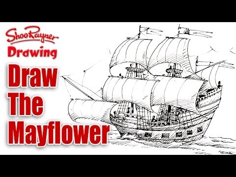 480x360 How To Draw The Mayflower Ship Shoo Rayner Author - Mayflower Drawing