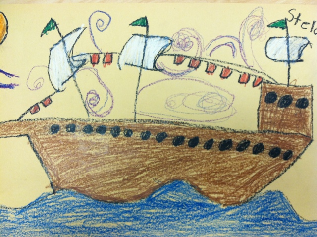 640x478 We Heart Art Drawing The Mayflower - Mayflower Drawing