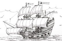 216x143 Mayflower Drawing For Free Download - Mayflower Drawing