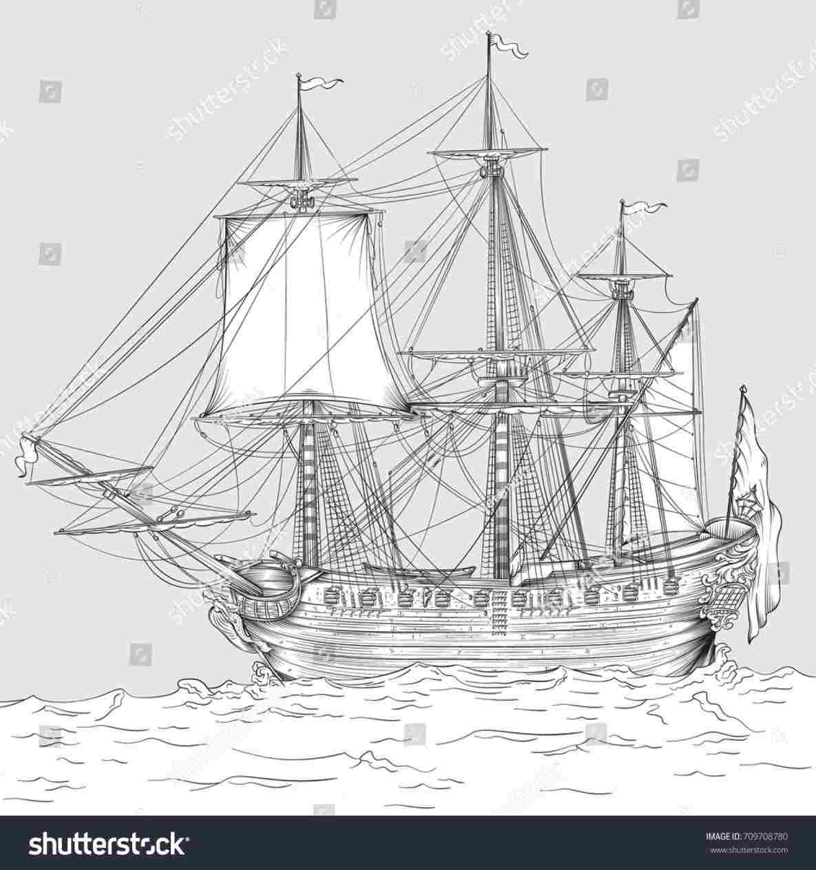 1185x1264 easy pirate ship drawing - Mayflower Ship Drawing