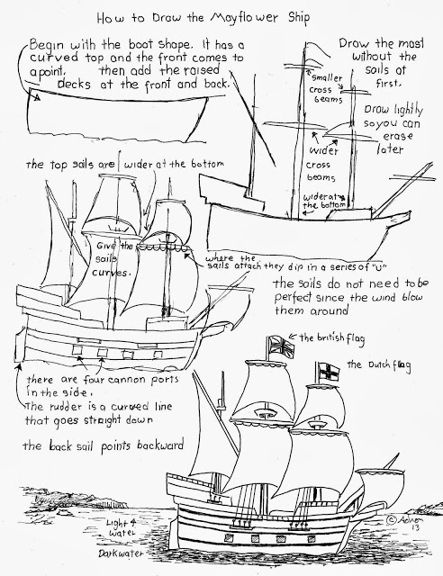 492x640 how to draw worksheets for the young artist how to draw - Mayflower Ship Drawing