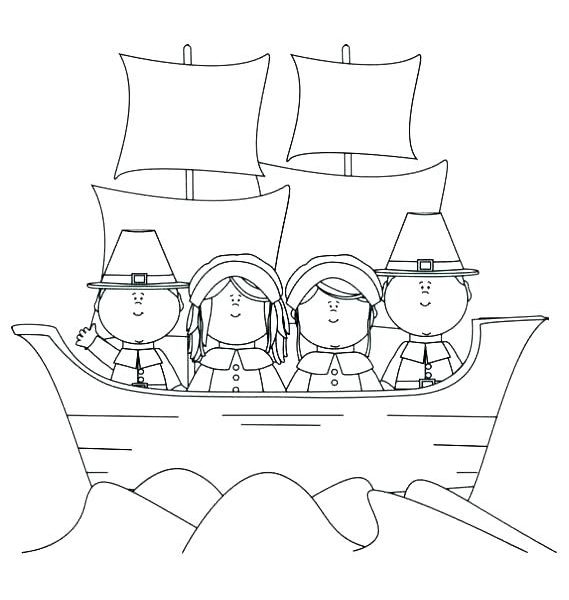 569x600 mayflower ship coloring - Mayflower Ship Drawing
