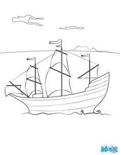 Mayflower Ship Drawing at PaintingValley.com | Explore collection of ...