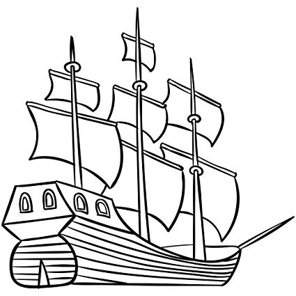 425x425 mayflower ship craft stamp - Mayflower Ship Drawing