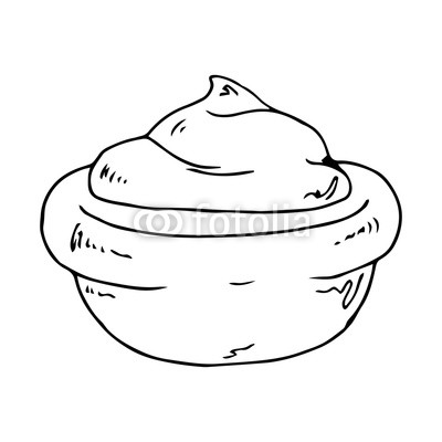 400x400 hand drawn of sauces in bowls vector illustration ketchup - Mayonnaise Drawing