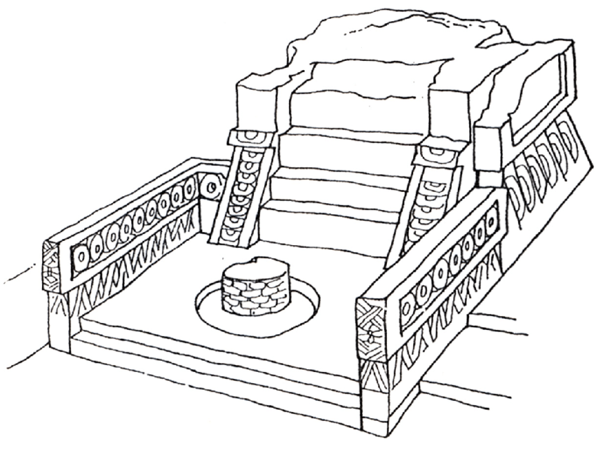850x658 Temple C, Templo Mayor, Mexico City - Mayor Drawing