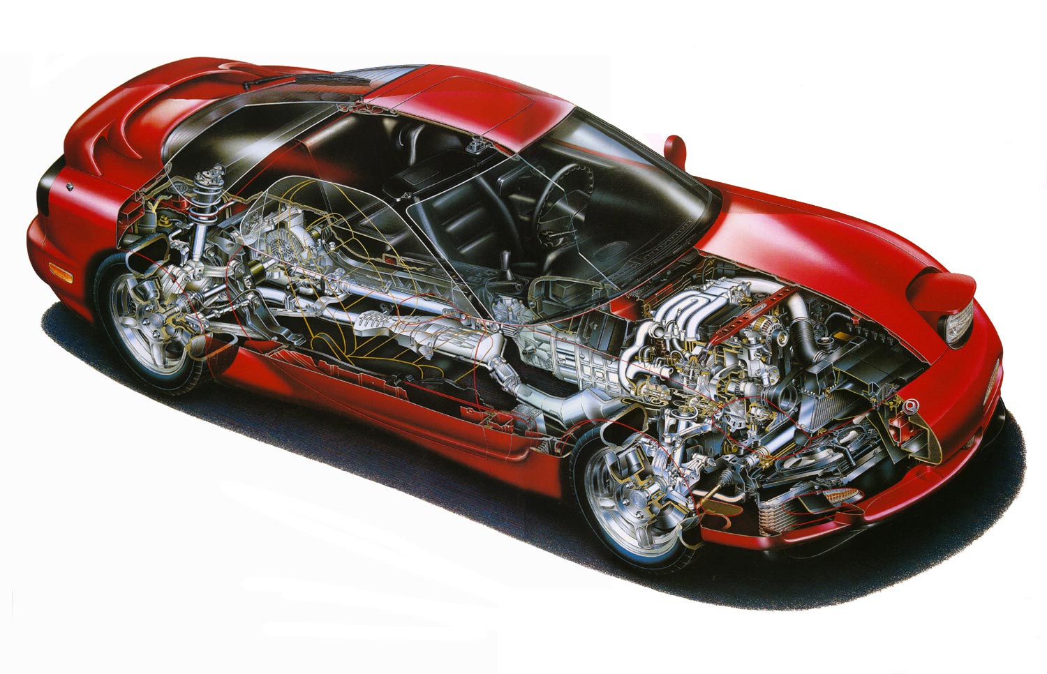 1500x966 mazda rx cutaway drawing in high quality - Mazda Rx7 Drawing