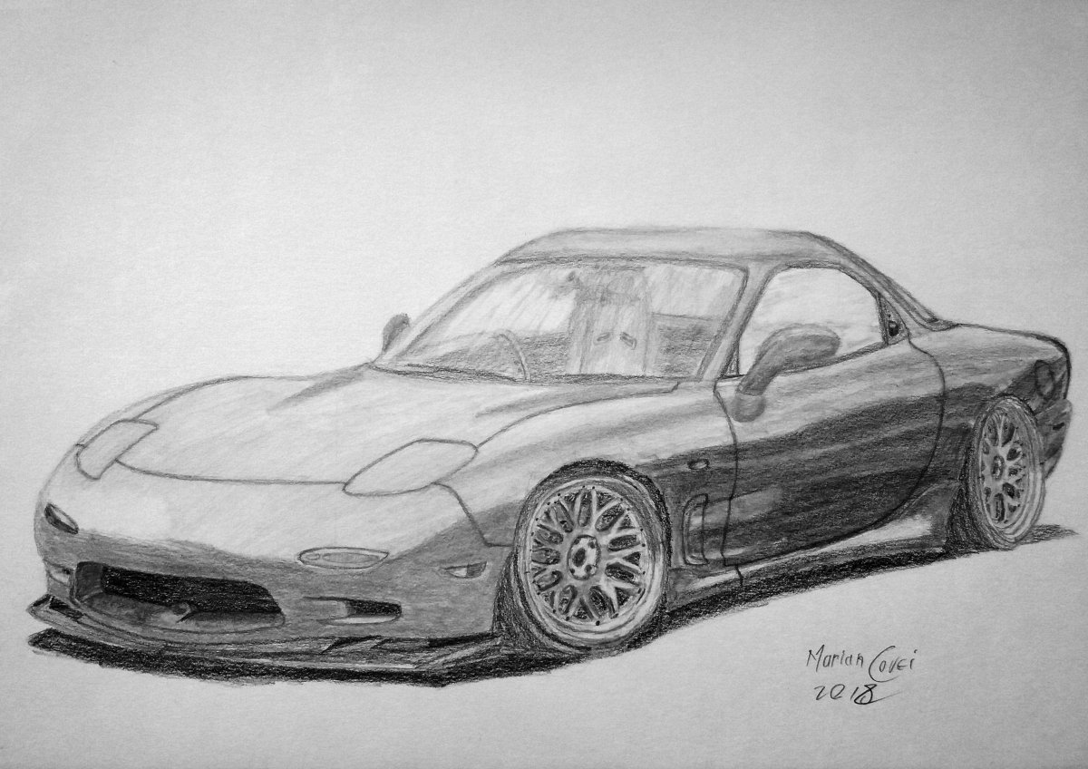 Как нарисовать mazda rx7