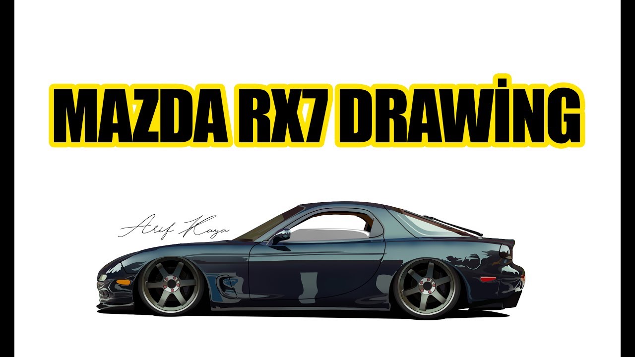 1280x720 mazda drawing vector realistic speed art - Mazda Rx7 Drawing