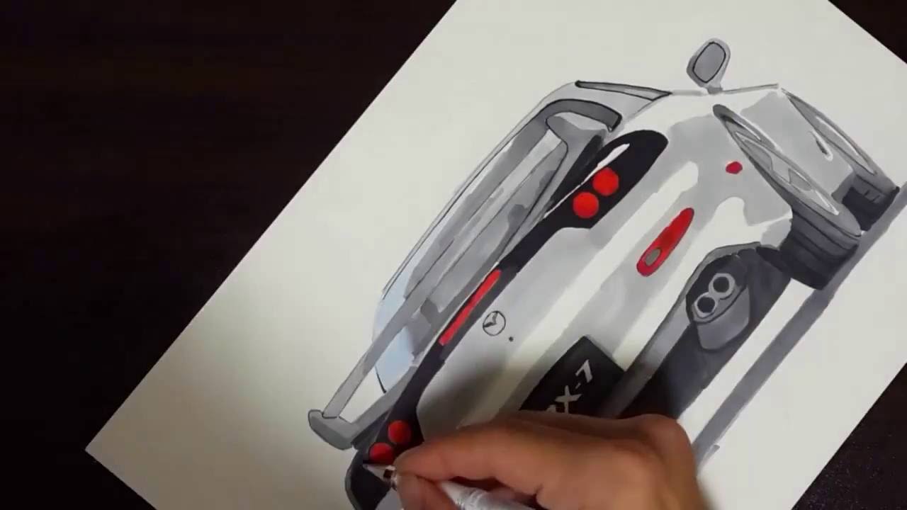 1280x720 mazda drawing - Mazda Rx7 Drawing