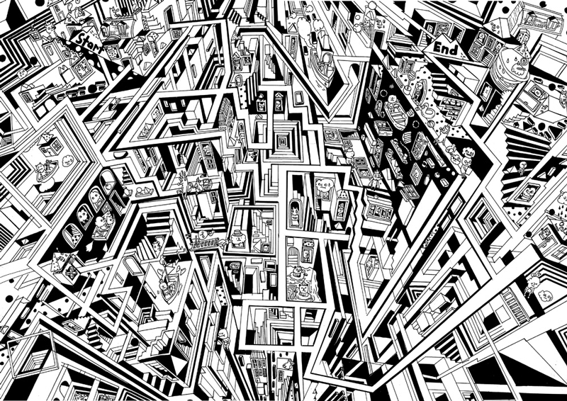 800x566 Jane Lee - Maze Drawing