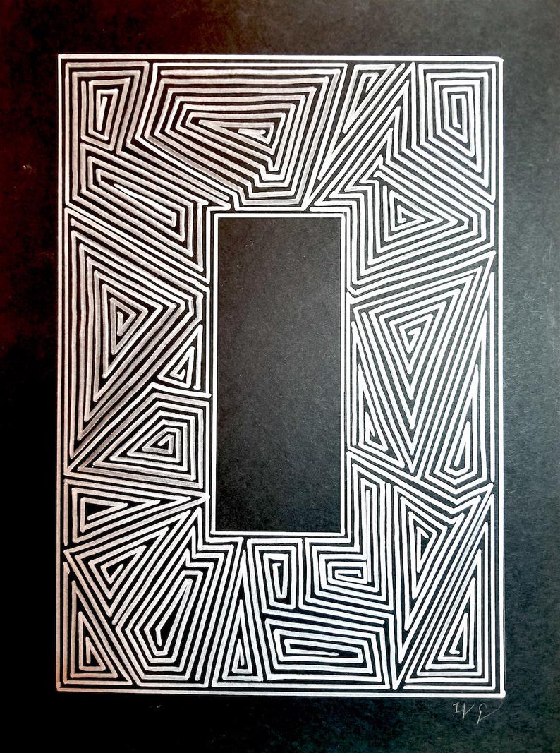794x1067 maze drawing labyrinth symmetrical art silver pattern on etsy - Maze Drawing