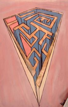 220x343 Art Lesson And Point Perspective - Maze Drawing Based On Two Point Perspective