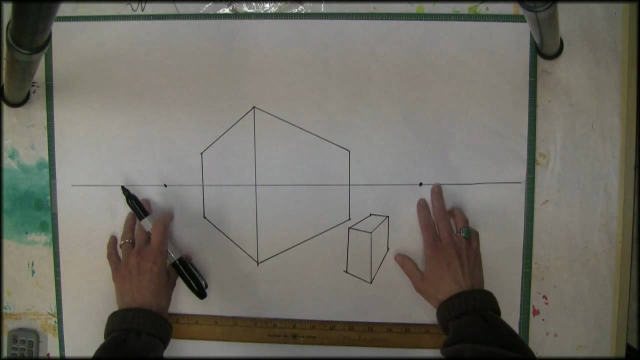 1280x720 Copy Of E P Two Point Perspective Drawingstep - Maze Drawing Based On Two Point Perspective