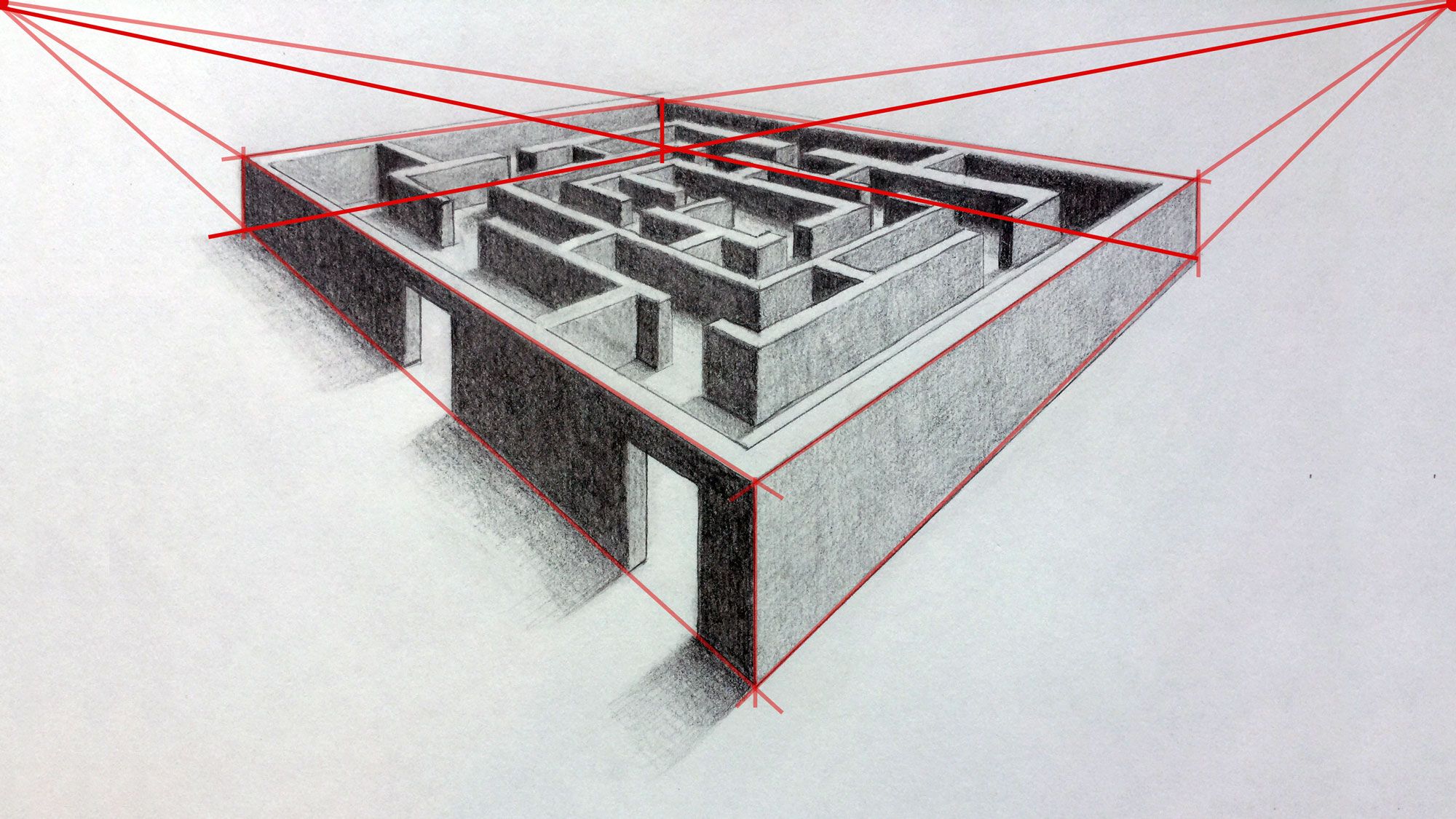 Maze Drawing Based On Two Point Perspective at