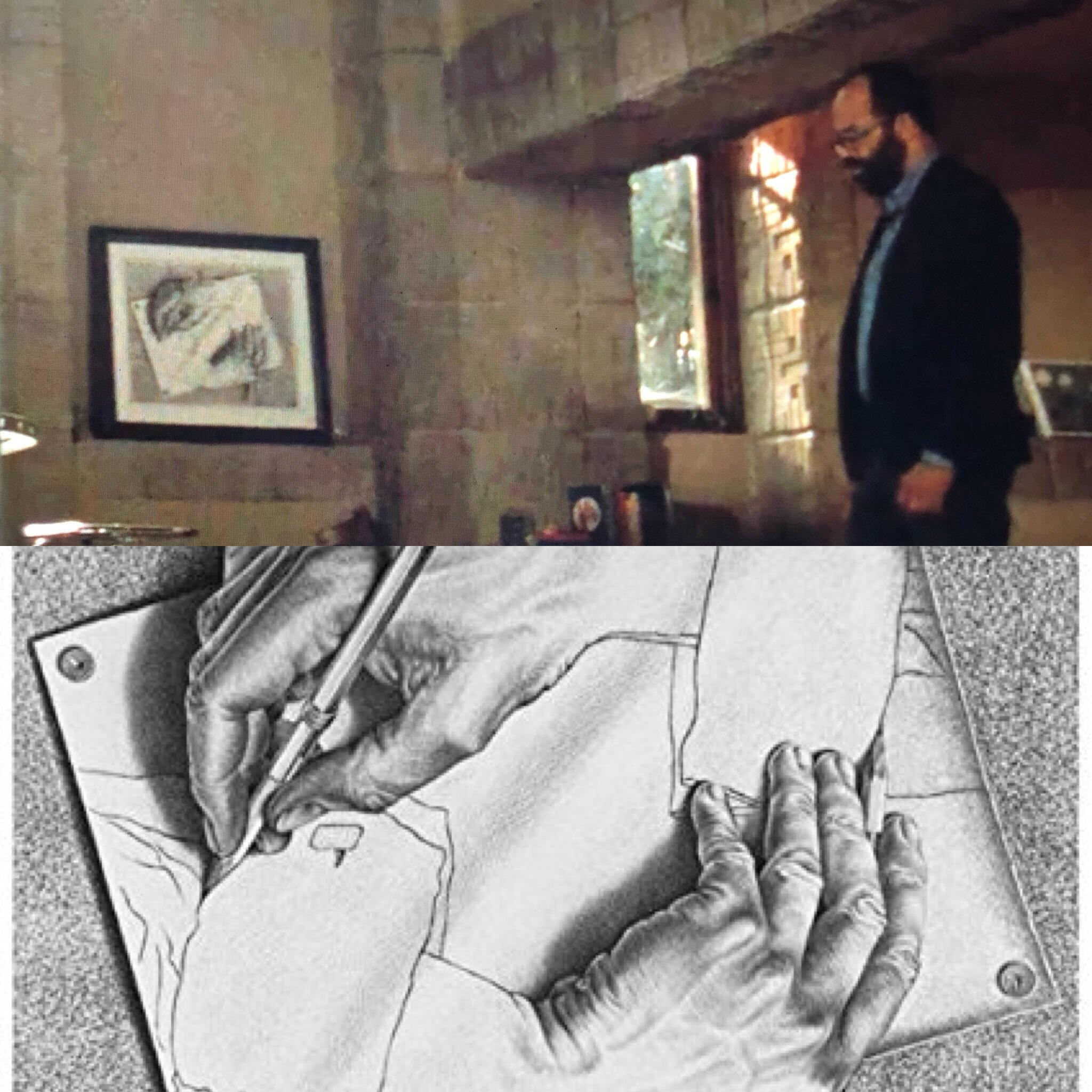 2048x2048 Excellent Detail Mc Escher's Drawing Hands In Bernard's Home Lab - Mc Drawing