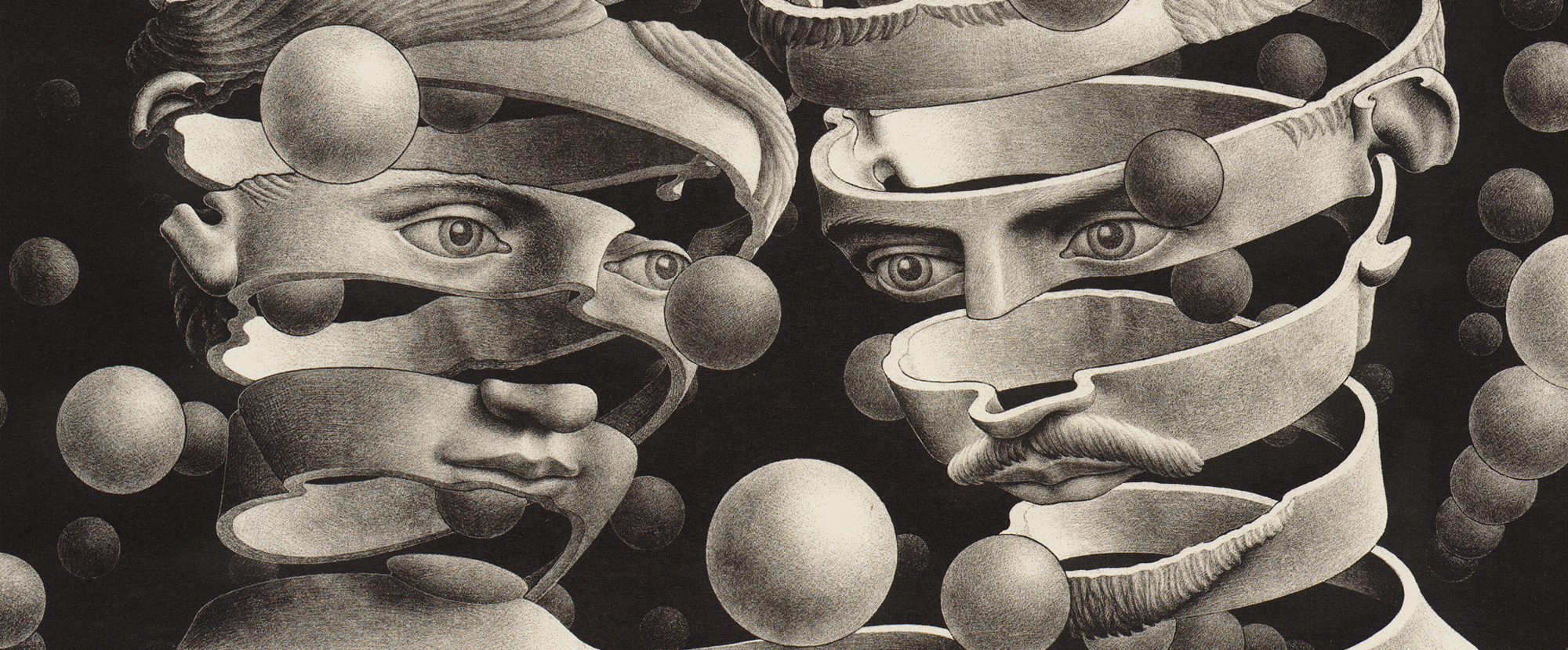 2000x829 The Amazing World Of M C Escher National Galleries Of Scotland - Mc Escher Drawings