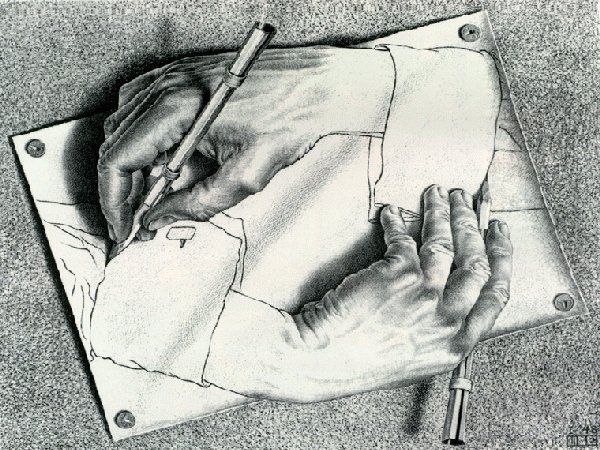 600x450 All Is In God Illusory Art Architecture - Mc Escher Hands Drawing Each Other