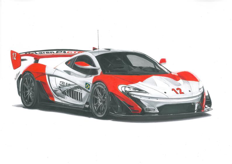 794x561 Mclaren Gtr Original Drawing And Prints Etsy - Mclaren Drawing