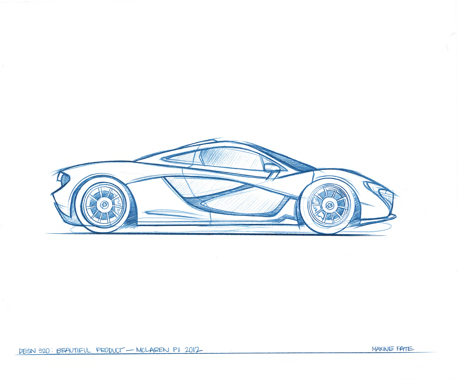1920x1588 Maxine Lily Pate - Mclaren P1 Drawing