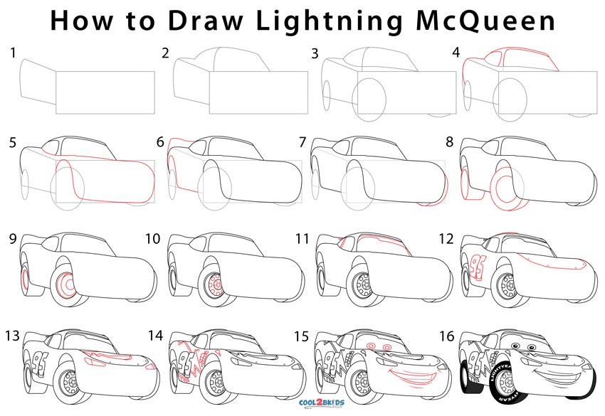 850x585 How To Draw Lightning Mcqueen - Mcqueen Drawing