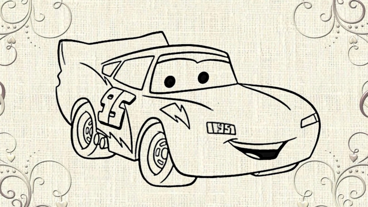 1280x720 How To Draw Lightning Mcqueen From Cars - Mcqueen Drawing