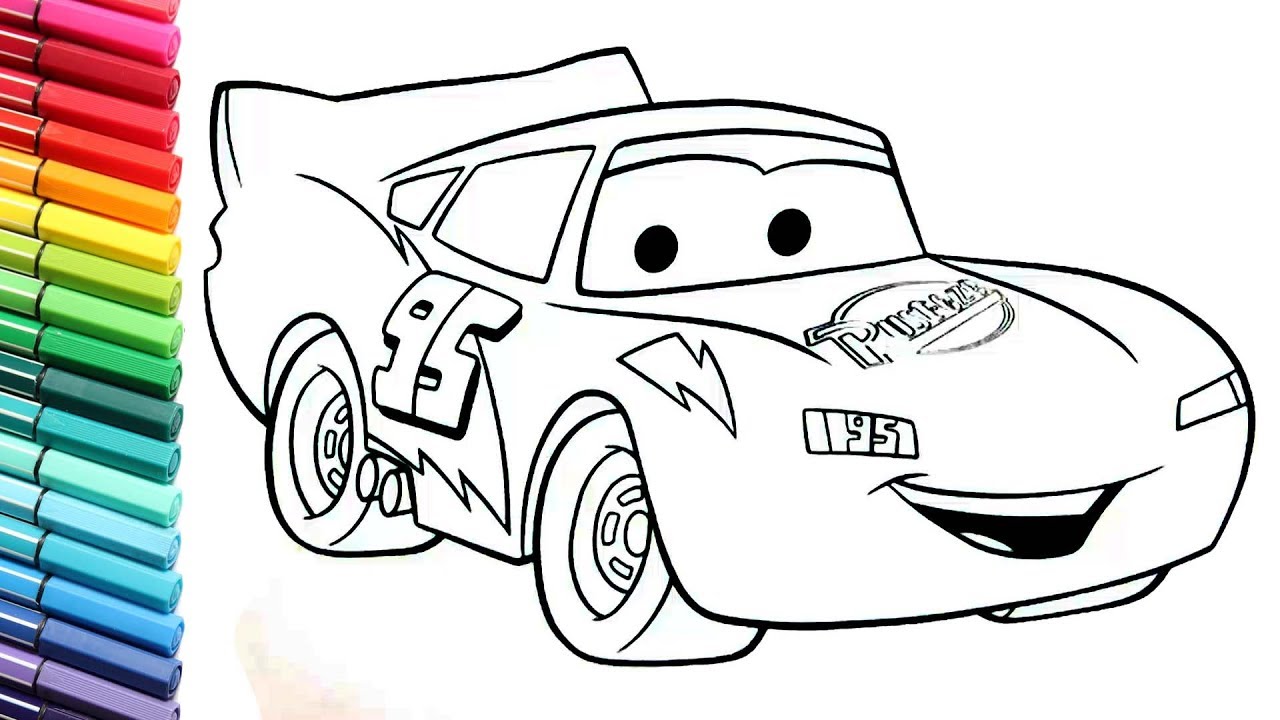 1280x720 Cars Lightning Mcqueen Color Pages Collection - Mcqueen Drawing
