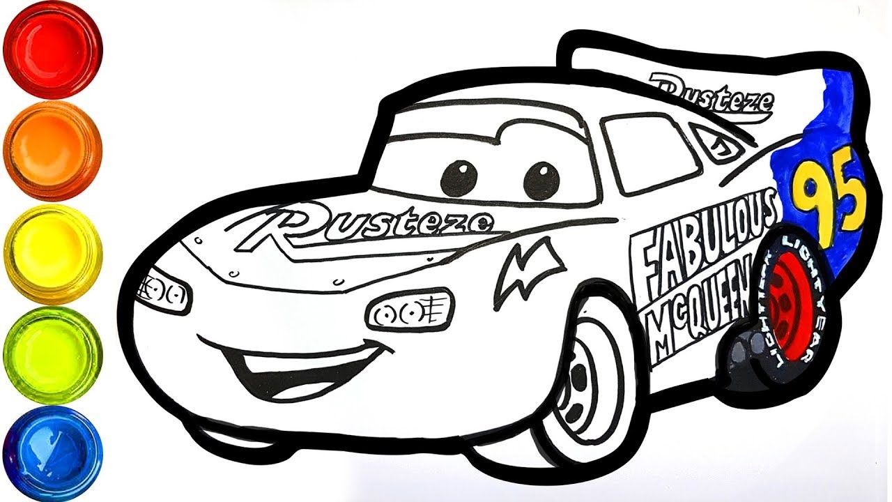 1280x720 Draw A Car Fabulous Lightning Mcqueen For Kids - Mcqueen Drawing