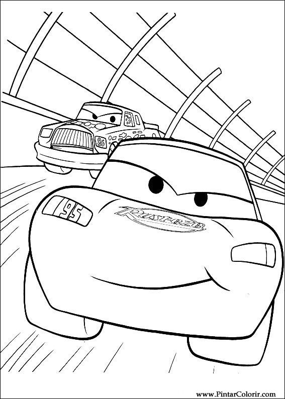 567x794 Drawings To Paint Colour Lightning Mcqueen - Mcqueen Drawing