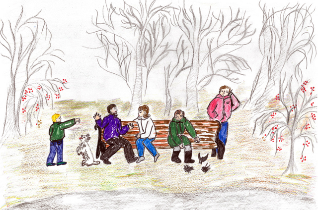 640x424 My Family And Me In The Park - Me And My Family Drawing
