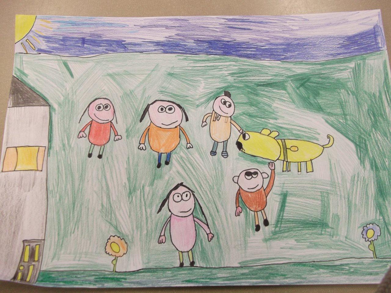 1280x959 my family, my friends and my house scottish book trust - Me And My Family Drawing