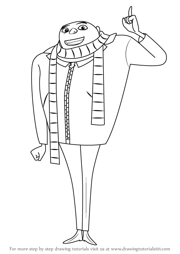 598x845 how to draw gru from despicable me video - Me Drawing