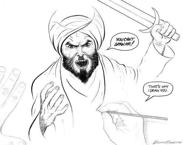 600x476 Mohammed Cartoons If You're Not Publishing, You're Pretending - Me Drawing