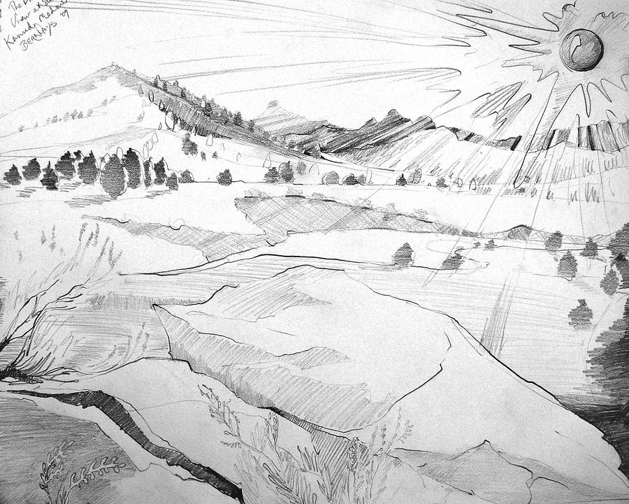 900x721 kennedy meadows sunset on a winters day drawing - Meadow Drawing