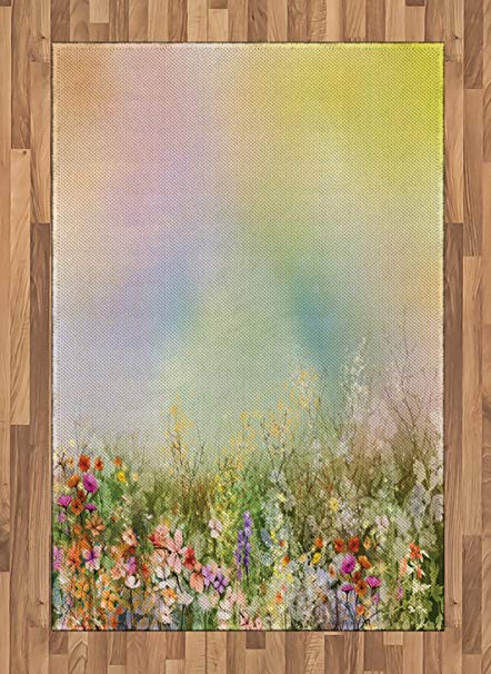 442x606 ambesonne flower area rug, cosmos daisy cornflower - Meadow Drawing