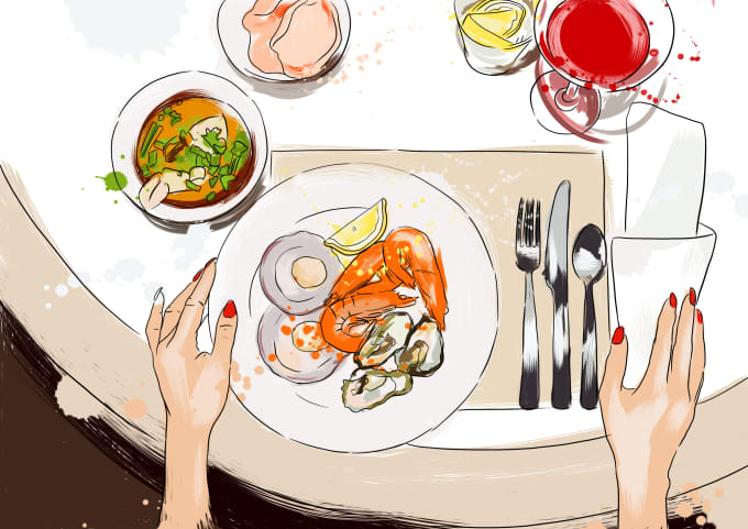 680x481 draw delicious food in my fashion style - Meal Drawing