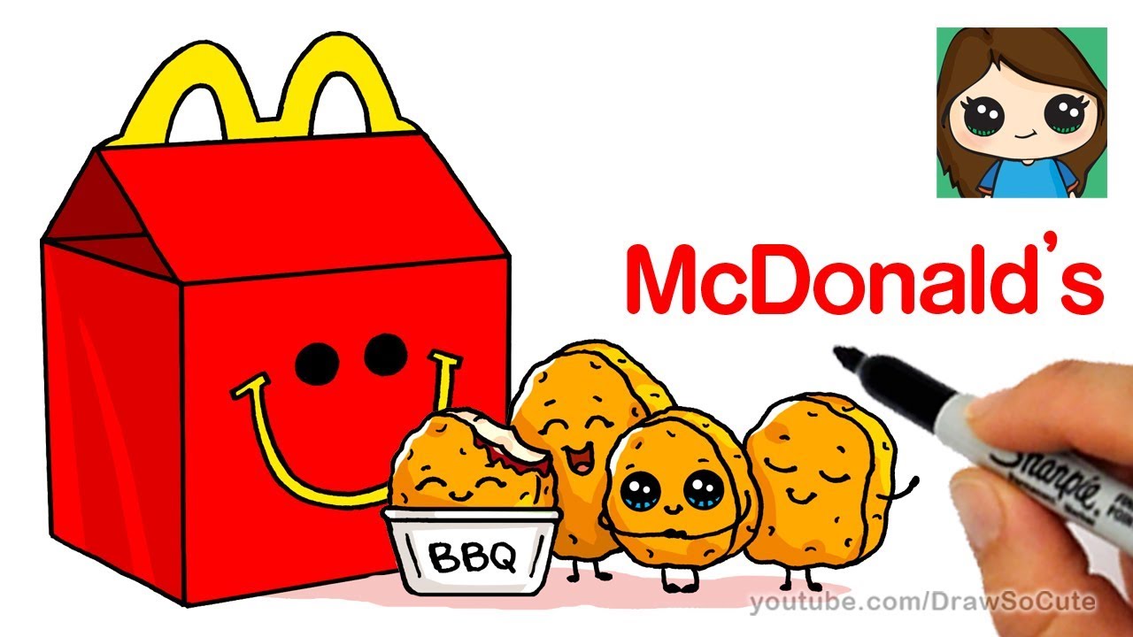 1280x720 how to draw mcdonald's happy meal easy cute food - Meal Drawing