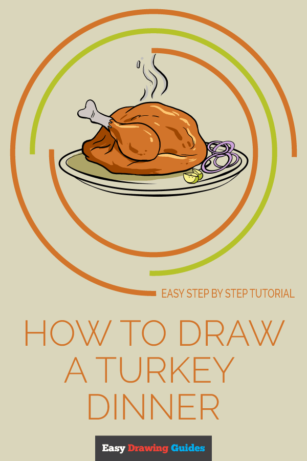 600x900 how to draw a turkey dinner - Meal Drawing