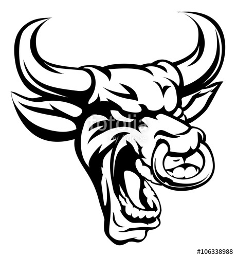 459x500 Bull Mean Animal Mascot Stock Image And Royalty Free Vector - Mean Bull Drawing