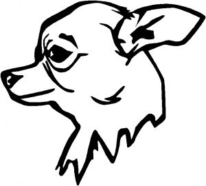 300x270 Outline Of Chihuahua To Draw Go Back Gt Pics For Gt Mean Wolf Head - Mean Dog Drawing