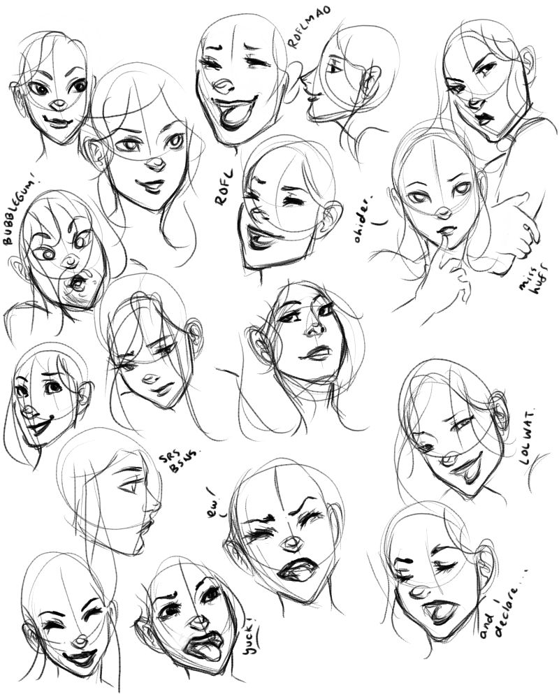 800x1000 Just Some Facial Expression Practice I Personally Like Miss Huffy - Mean Face Drawing
