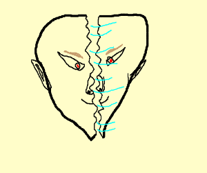 300x250 A Mean Face Cut In Half - Mean Face Drawing