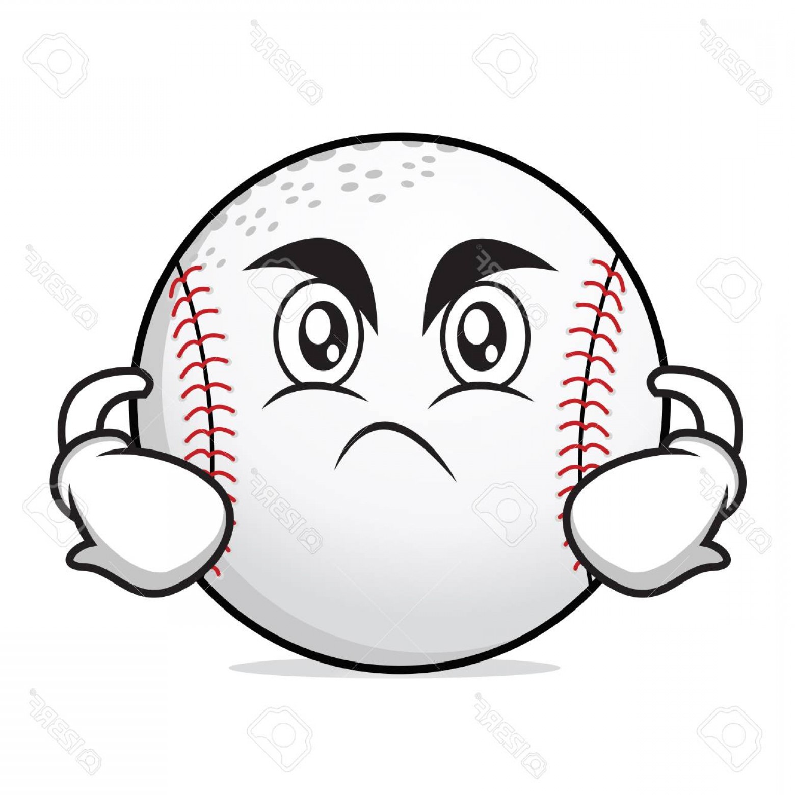 1560x1560 Photostock Vector Angry Face Baseball Cartoon Character Shopatcloth - Mean Face Drawing