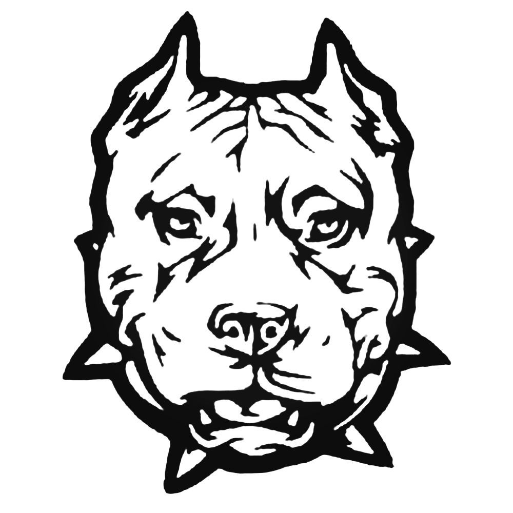 1000x1000 Pitbull Mean Face Decal Sticker - Mean Face Drawing
