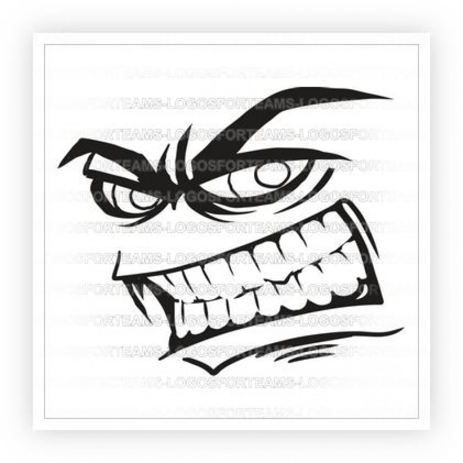 946x946 Sports Logo Part Of Mean Face Graphic - Mean Face Drawing