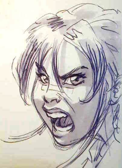 404x558 Angry Woman Face Art Drawings, Drawing Expressions - Mean Face Drawing