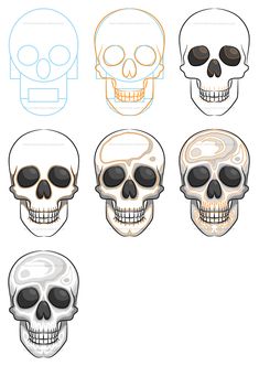 235x332 How To Draw All Types Of Skulls! Great For My Future Doodling - Mean Skull Drawings