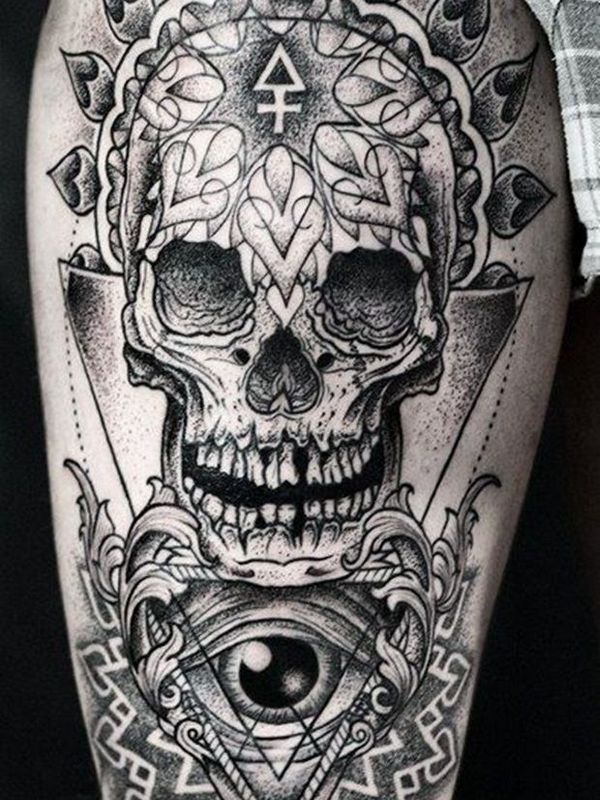 600x800 Best Sugar Skull Tattoo Designs Meanings - Mean Skull Drawings